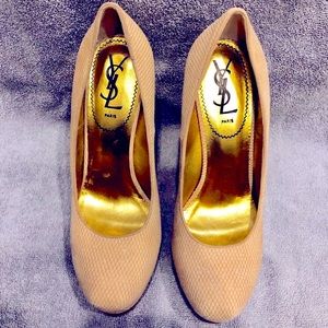 YSL Nude Fishnet Tribtoo Pump